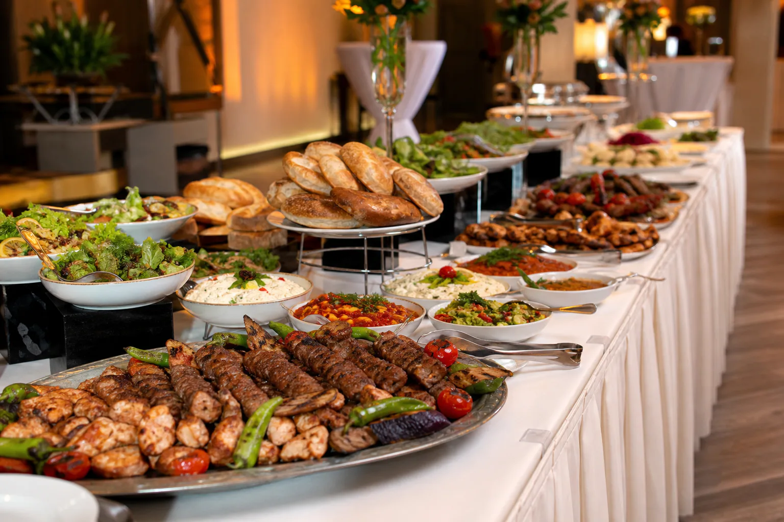 Türkisches Cateringbuffet für eine Feier